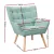 Artiss Cindy Armchair Lounge Chair, Blue Linen Fabric, Tufted Accent Sofa Seat, Metal Frame, 75x82x85cm, Modern Style
