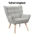 Artiss Armchair Lounge Chair, Grey Faux Linen Fabric, Modern Scandinavian Accent, 75x82x85cm, Tufted Cushion Seat