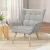Artiss Armchair Lounge Chair, Grey Faux Linen Fabric, Modern Scandinavian Accent, 75x82x85cm, Tufted Cushion Seat