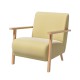 Artiss Armchair Velvet Yellow, 64x80cm, Modern Scandinavian Style, Plush Comfort, Durable Rubber Wood Frame