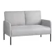 Artiss Kane 2-Seater Armchair Sofa, Grey Linen Upholstery, Metal Frame, Plush Cushions, 250kg Capacity, Modern Design