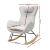 Artiss Rocking Chair, Teddy Fabric Armchair, White, 49x65x91cm, Luxury Comfort, Anti-Slip, 1-Year Warranty
