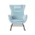 Artiss Rocking Chair Armchair Velvet Blue, 63x83x90cm, Cosy Lounge with Pillow & Side Pocket, Anti-Slip Pads