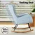 Artiss Rocking Chair Armchair Velvet Blue, 63x83x90cm, Cosy Lounge with Pillow & Side Pocket, Anti-Slip Pads