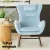 Artiss Rocking Chair Armchair Velvet Blue, 63x83x90cm, Cosy Lounge with Pillow & Side Pocket, Anti-Slip Pads