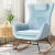 Artiss Rocking Chair Armchair Velvet Blue, 63x83x90cm, Cosy Lounge with Pillow & Side Pocket, Anti-Slip Pads