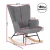 Artiss Grey Linen Rocking Armchair: Ergonomic, Durable Metal Frame, Rubber Wood Legs, 180kg Capacity, 68x74x91cm