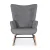 Artiss Grey Linen Rocking Armchair: Ergonomic, Durable Metal Frame, Rubber Wood Legs, 180kg Capacity, 68x74x91cm
