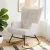 Artiss White Bouclé Fabric Rocking Armchair - Ergonomic Design with Metal Frame, Rubber Wood Legs, 180kg Capacity Artiss White Bouclé Fabric Rocking Armchair - Ergonomic Design with Metal Frame, Rubber Wood Legs, 180kg Capacity