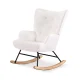 Artiss White Bouclé Fabric Rocking Armchair - Ergonomic Design with Metal Frame, Rubber Wood Legs, 180kg Capacity