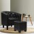 Artiss Armchair Set with Ottoman, PU Leather, Black, 70x62x64cm, Chesterfield Style, Elegant Home Seating Solution