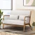 Artiss Olive Armchair Lounge Chair, Beige Faux Linen, Rubber Wood Frame, Modern Scandinavian Accent, 102cm