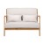 Artiss Olive Armchair Lounge Chair, Beige Faux Linen, Rubber Wood Frame, Modern Scandinavian Accent, 102cm