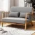 Artiss Olive 2-Seater Love seat: Modern Scandinavian Armchair in Grey Faux Linen, Sturdy Rubber Wood Frame, 102cm Wide
