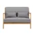 Artiss Olive 2-Seater Love seat: Modern Scandinavian Armchair in Grey Faux Linen, Sturdy Rubber Wood Frame, 102cm Wide