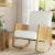 Artiss Rocking Armchair, Teddy Fabric & Rattan, White, 58x72.5x98cm - Vintage Elegance & Comfort, 150kg Capacity
