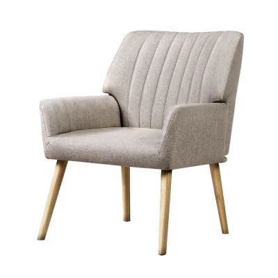 Artiss Sebastini Armchair, Faux Fabric, Beige, 63x64.5x84cm, Luxurious Comfort, Elegant Design, Easy Assembly
