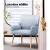 Artiss Sebastini Armchair, Faux Fabric, Blue Grey, 63x64.5x84cm, Stylish & Comfortable with Rubber Wood Legs