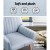 Artiss Sebastini Armchair, Faux Fabric, Blue Grey, 63x64.5x84cm, Stylish & Comfortable with Rubber Wood Legs