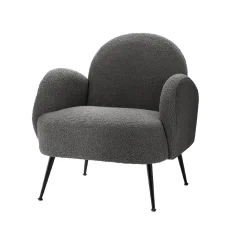 Artiss Hanes Armchair, Sherpa Fabric, Charcoal, 64x70x74cm, Luxurious Comfort, Stylish Design, Easy Assembly