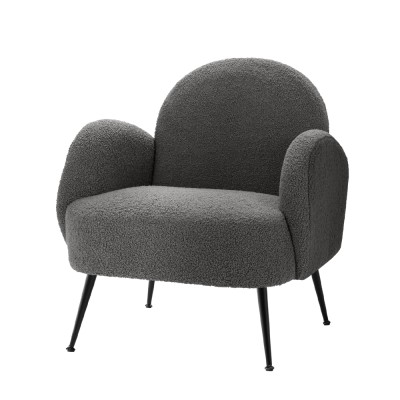 Artiss Hanes Armchair, Sherpa Fabric, Charcoal, 64x70x74cm, Luxurious Comfort, Stylish Design, Easy Assembly Artiss Hanes Armchair, Sherpa Fabric, Charcoal, 64x70x74cm, Luxurious Comfort, Stylish Design, Easy Assembly