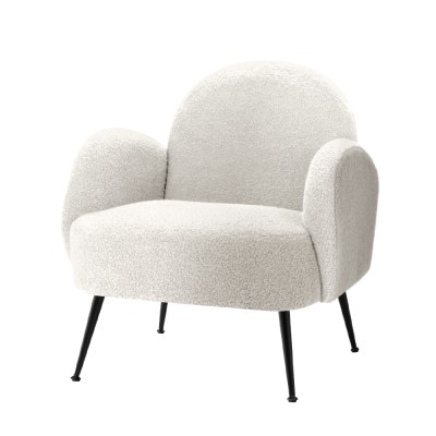Artiss Hanes White Sherpa Boucle Armchair – Luxurious Upholstery, 64x70x74cm, Sturdy Steel Legs, 150kg Capacity Artiss Hanes White Sherpa Boucle Armchair – Luxurious Upholstery, 64x70x74cm, Sturdy Steel Legs, 150kg Capacity