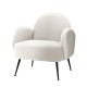 Artiss Hanes White Sherpa Boucle Armchair – Luxurious Upholstery, 64x70x74cm, Sturdy Steel Legs, 150kg Capacity
