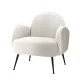Artiss Hanes White Sherpa Boucle Armchair – Luxurious Upholstery, 64x70x74cm, Sturdy Steel Legs, 150kg Capacity