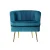 Artiss Armchair Velvet Navy Norvia, 69x67x71cm - Luxurious, Comfortable, Sturdy with Golden Legs, Easy Assembly