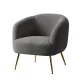 Artiss Carneiro Armchair - Charcoal Sherpa Boucle, Curvy Winged Backrest, Golden Steel Legs, 70cm, 150kg Capacity