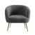 Artiss Carneiro Armchair - Charcoal Sherpa Boucle, Curvy Winged Backrest, Golden Steel Legs, 70cm, 150kg Capacity