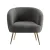 Artiss Carneiro Armchair - Charcoal Sherpa Boucle, Curvy Winged Backrest, Golden Steel Legs, 70cm, 150kg Capacity