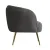 Artiss Carneiro Armchair - Charcoal Sherpa Boucle, Curvy Winged Backrest, Golden Steel Legs, 70cm, 150kg Capacity