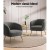 Artiss Carneiro Armchair - Charcoal Sherpa Boucle, Curvy Winged Backrest, Golden Steel Legs, 70cm, 150kg Capacity