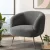 Artiss Carneiro Armchair - Charcoal Sherpa Boucle, Curvy Winged Backrest, Golden Steel Legs, 70cm, 150kg Capacity