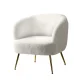 Artiss Carneiro Armchair Lounge Chair - White Sherpa Boucle, Steel Legs, 70cm, Premium Comfort, 150kg Capacity