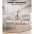 Artiss Carneiro Armchair Lounge Chair - White Sherpa Boucle, Steel Legs, 70cm, Premium Comfort, 150kg Capacity