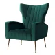 Artiss Armchair, Velvet Upholstery, Green, 73x77x91.5cm, Luxury Design, Comfortable High-Back, Golden Metal Legs