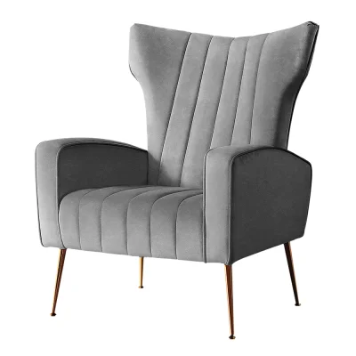 Artiss Armchair, Grey Velvet, 73x77x91.5cm - Kate Collection, High-Back Comfort, Luxury Accent Chair for Home