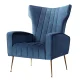 Artiss Armchair, Navy Velvet, 73x77x91.5cm - Luxurious High-Back Kate Chair with Golden Legs and Easy Assembly
