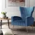 Artiss Armchair, Navy Velvet, 73x77x91.5cm - Luxurious High-Back Kate Chair with Golden Legs and Easy Assembly