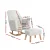 Artiss Rocking Chair Armchair, Linen Fabric, Beige, 95x63x94cm, Elegant Relaxation with Footrest, 150kg Capacity