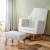 Artiss Rocking Chair Armchair, Linen Fabric, Beige, 95x63x94cm, Elegant Relaxation with Footrest, 150kg Capacity