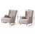 Artiss Rocking Chair Armchair, Faux Linen Fabric, Beige, 104x82.5x72cm, Convertible Design, Tufted Wingback Comfort