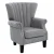 Artiss Armchair, Faux Linen Wingback, Full-Size, Grey, 76x75x93cm - Timeless Design with Button Studs & Comfort Padding