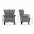 Artiss Armchair, Faux Linen Wingback, Full-Size, Grey, 76x75x93cm - Timeless Design with Button Studs & Comfort Padding
