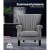 Artiss Armchair, Faux Linen Wingback, Full-Size, Grey, 76x75x93cm - Timeless Design with Button Studs & Comfort Padding