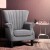 Artiss Armchair, Faux Linen Wingback, Full-Size, Grey, 76x75x93cm - Timeless Design with Button Studs & Comfort Padding