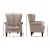 Artiss Armchair, Linen Fabric, Full-Size, Beige, 76x75x93cm, Wingback Design, Elegant Button Studs, Durable Comfort
