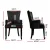 Artiss Cayes Set of 2 Black Velvet Dining Chairs, French Provincial Style, 13cm Cushioned Seats, Rubber Wood Legs